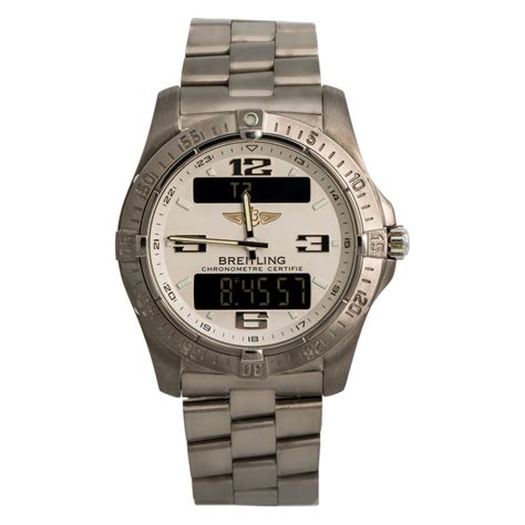 breitling silver mens watch|pre owned Breitling men's watches.